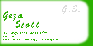 geza stoll business card