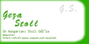 geza stoll business card